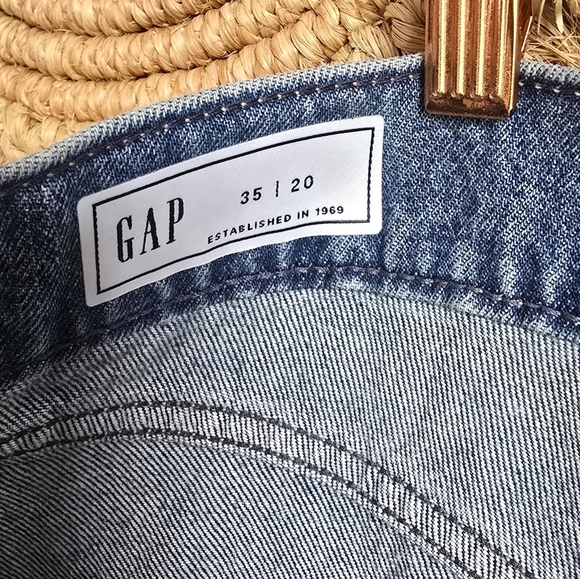 GAP, New, Long Denim Front Slit Medium Indigo Wash Womens Jeans Skirt, Size 20 - Picture 8 of 12